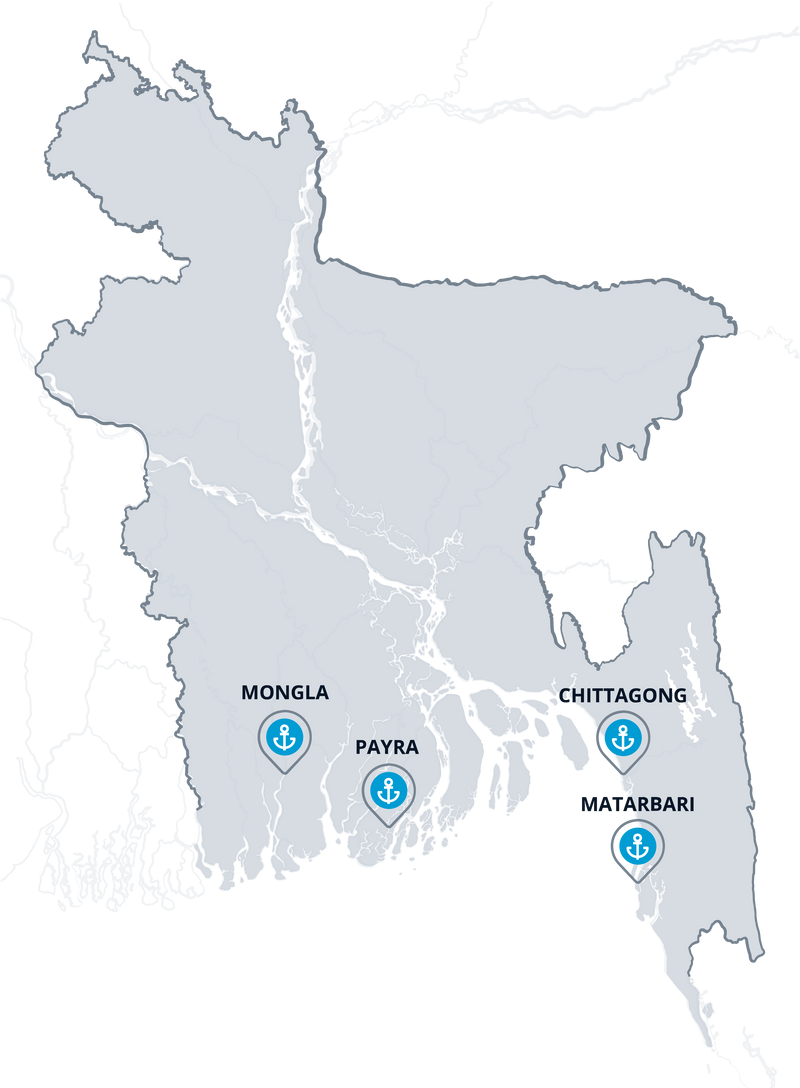 Map of Bangladesh Ports